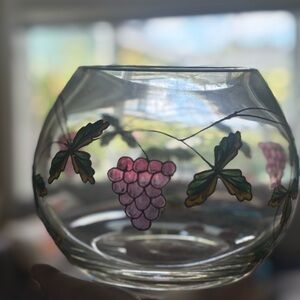 Romanian crystal painted vase